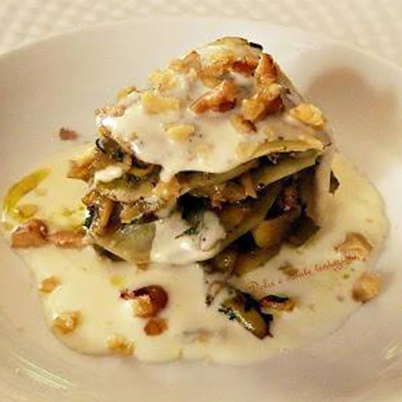 SFOGLIETTA CON VERDURE GRIGLIATE E FONDUTA DI TOMA